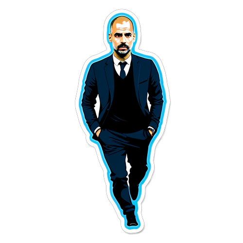 Stiker Manchester City: Siluet Pep Guardiola