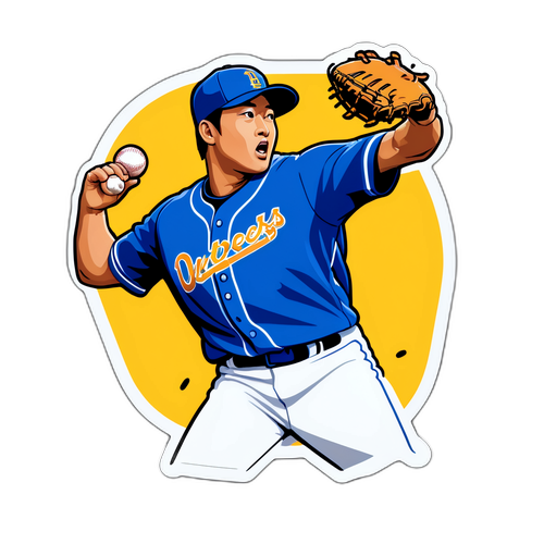 투수 고석현의 역동적인 순간 스티커