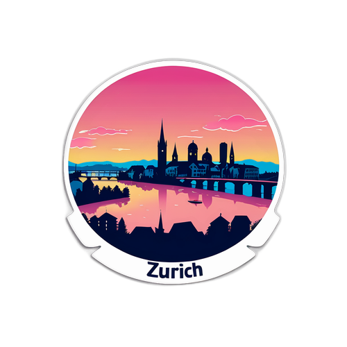 Zurichin horisontti auringonlaskussa