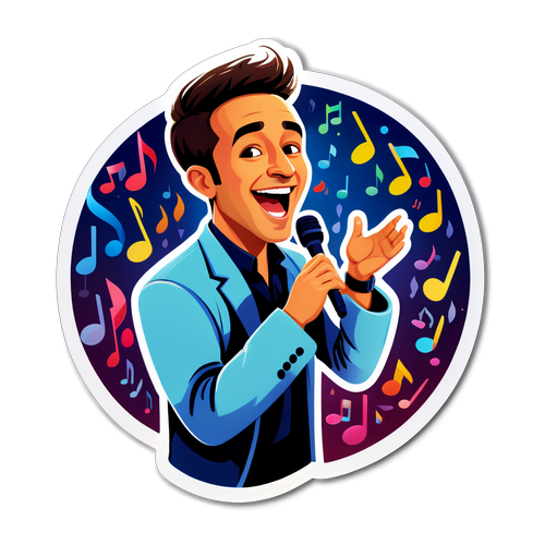 Stiker Ari Irham Bernyanyi