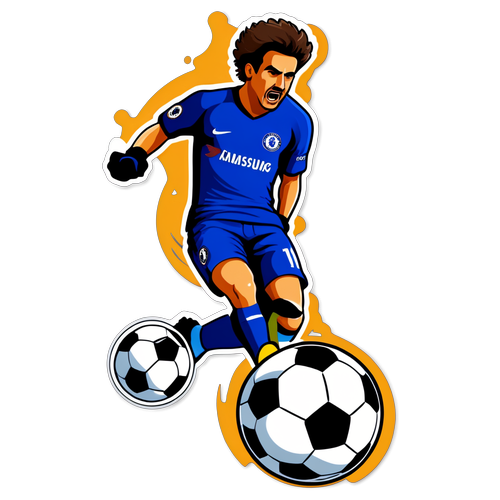 Fotballspiller i Chelsea FC drakt