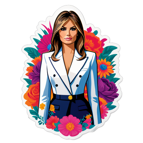 Oppdag Dette Fantastiske Melania Trump Klistremerket – En Perfekt Kombinasjon av Eleganse og Naturlig Skjønnhet!