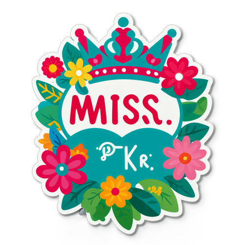 Desperte Seu Glamour: Adesivo Inspirador "Miss PPK" com Tiaras, Flores e Laços!