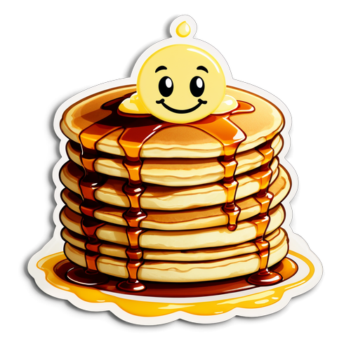 Start Your Day with a Smile: The Pancake Sticker That Radiates Joy!