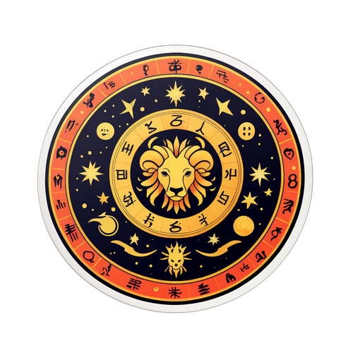 Стикер с символами зодиака и астрологическими знаками для 8 декабря