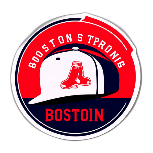 Minimalist Red Sox Cap Sticker