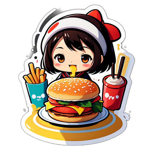 かわいいアニメスタイルの食べ物のイラスト