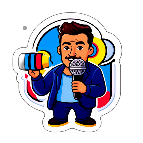 Speelse sticker van Marc Olivier Fogiel