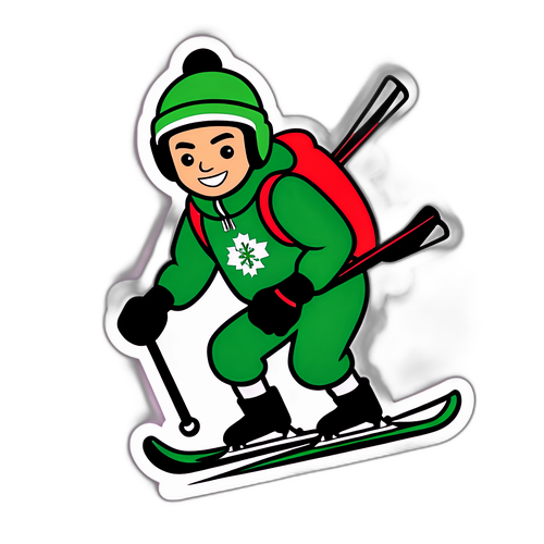 Kış Sezonunda Kayak Yapan Çocuk