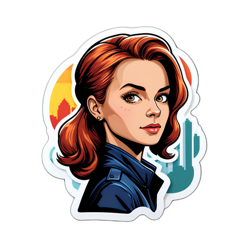 Sticker mit Anna Loos – lässige Eleganz in urbanem Umfeld