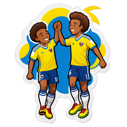 Ilustración de dos futbolistas dándose un choclo de manos