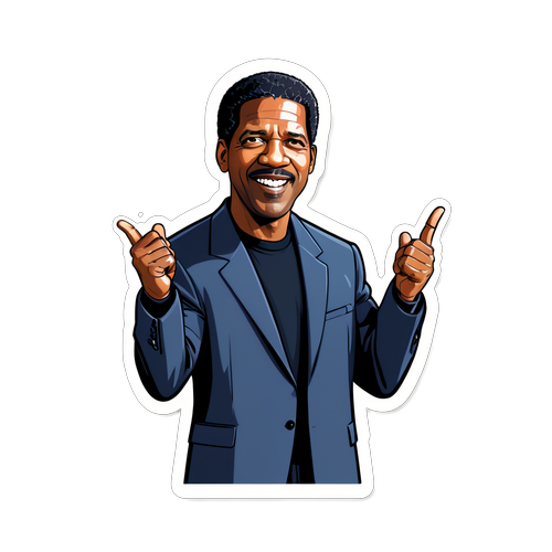 Adesivo di Denzel Washington Giocoso