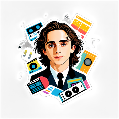 Timothée Chalamet Retro Illustration