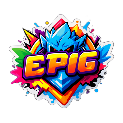 Emblematyczny sticker e-sportowy w stylu graffiti