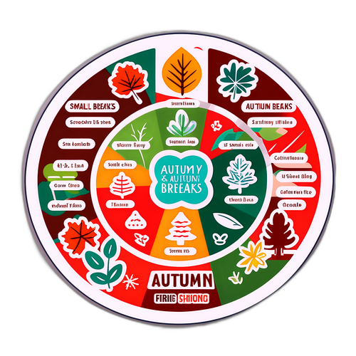 秋季与春季假期对比贴纸