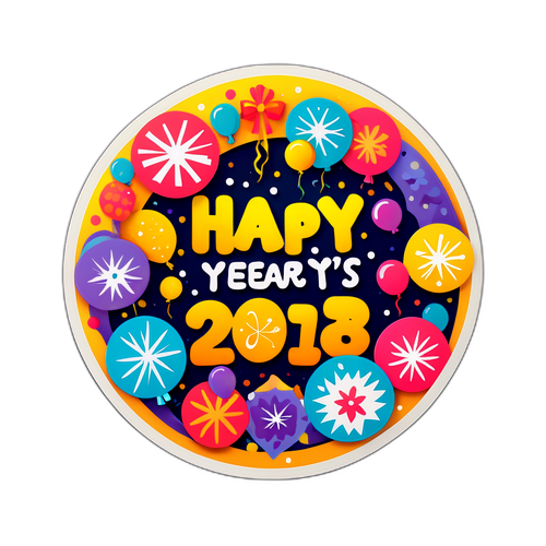 새해 인사 카드 스타일 스티커 디자인