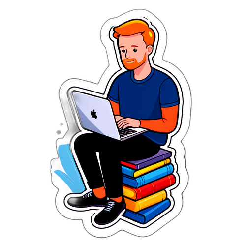 Sticker van Stijn Baert met laptop
