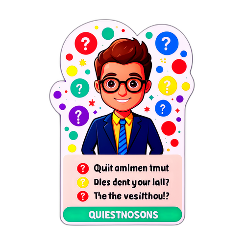 Sticker met grappige quizvragen en antwoorden