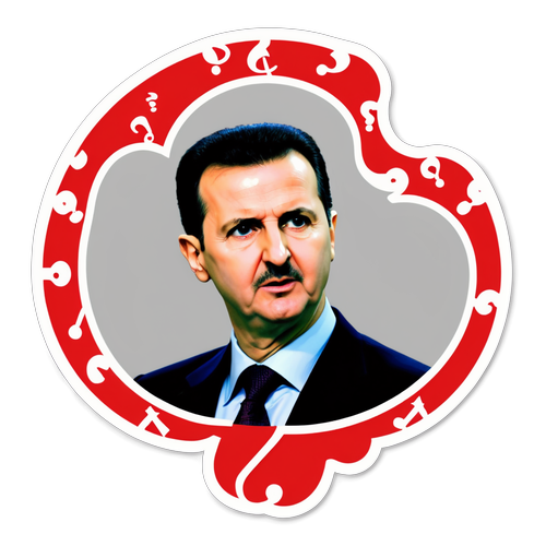 Aufkleber mit dem Gesicht von Bashar al-Assad