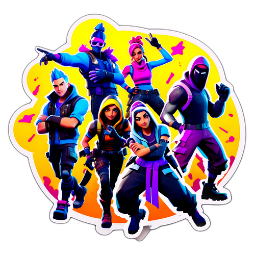 Postacie z gry Fortnite w dynamicznych pozach