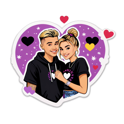 Justin & Hailey: Love Sparkles and Heartfelt Moments Captured in a Fun Sticker!