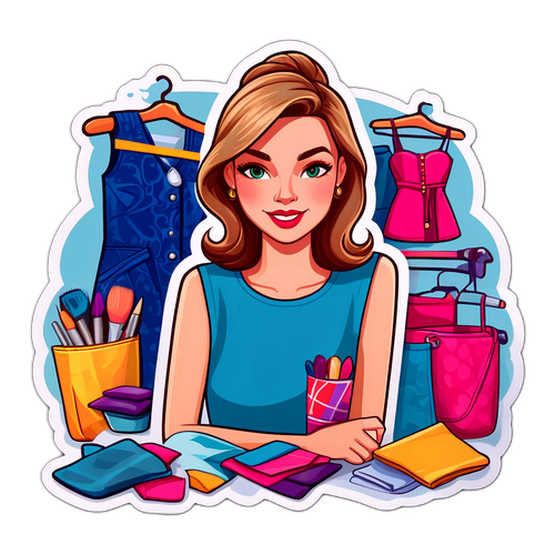 Modeontwerpster in haar studio