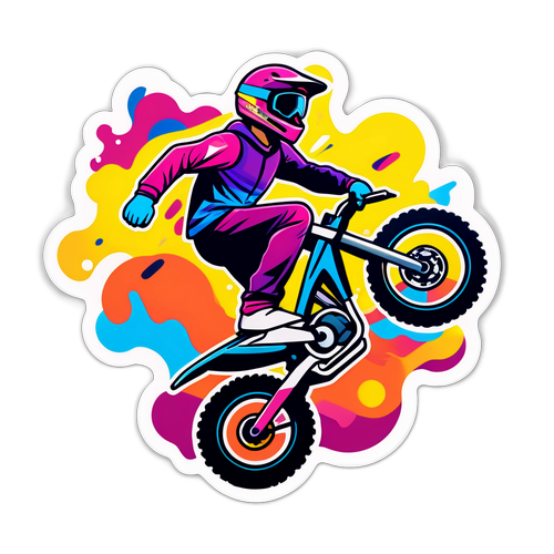 Fargerik klistremerke av Jesse Van Rootselaar i ekstrem sport