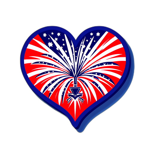 Heart-Shaped Firework with 'Patriot Spirit'