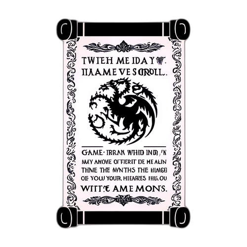 Наклейка з мотиваційним цитатою з 'Гри престолів', оформлена у вигляді стародавнього сувою