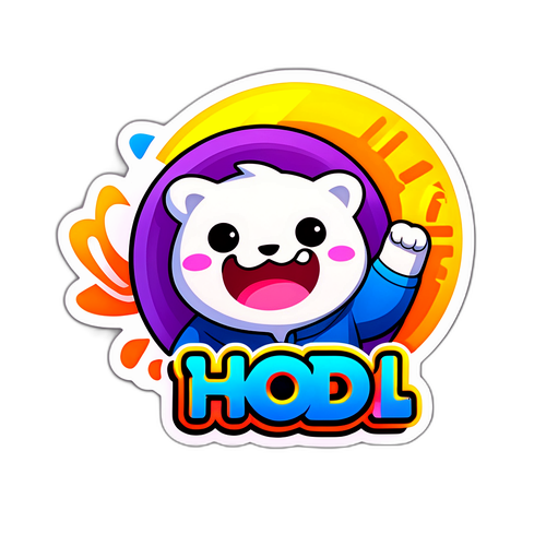 Schattige cartooncryptocurrency met 'Hodl'