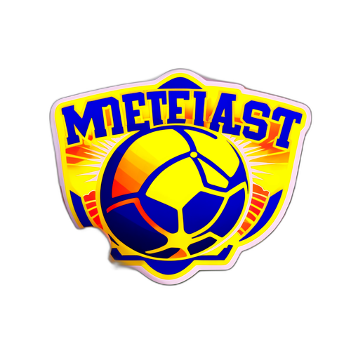 Наклейка з футболом на фоні заходу сонця під час матчу Кривбас - Metalist 1925