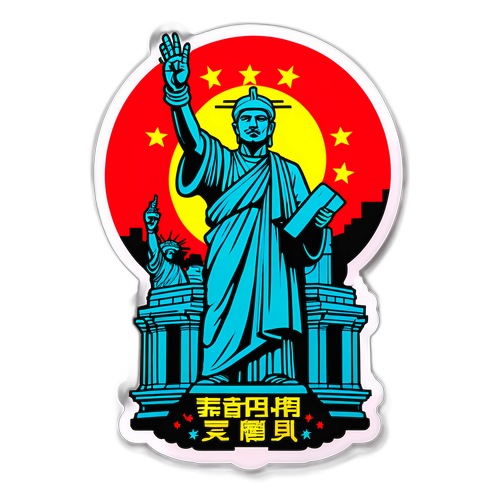 人民英雄纪念碑和平与斗争的贴纸