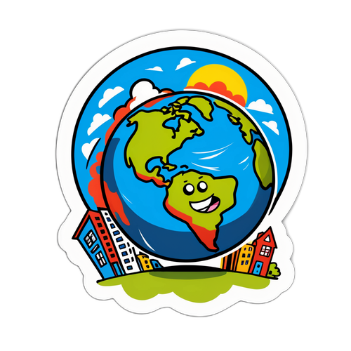 Földrengés következményei vicces, karikatúrás stílusban