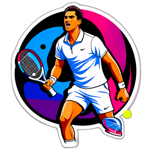 Καλλιτεχνική αυτοκόλλητη απόδοση του Carlos Alcaraz