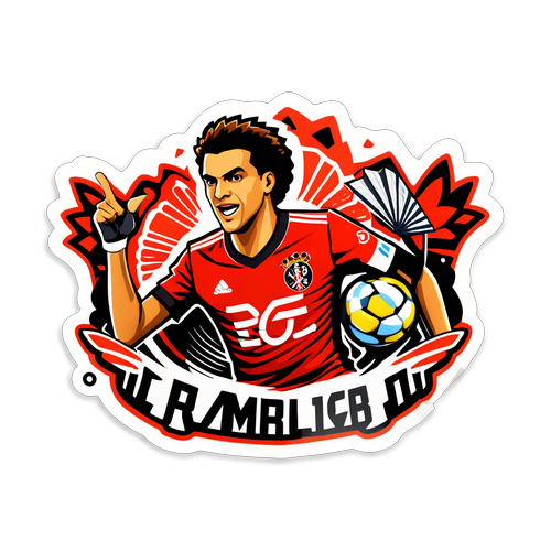 A adesivo para o próximo jogo do Flamengo com datas e adversário, decorado com elementos de torcedor