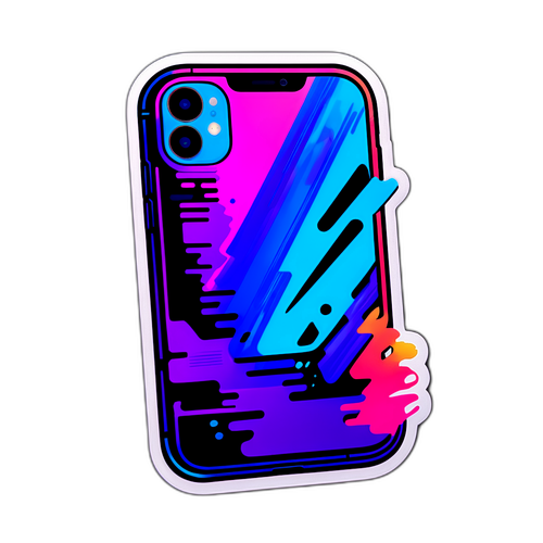 Наклейка с эффектом глитча для iPhone 17