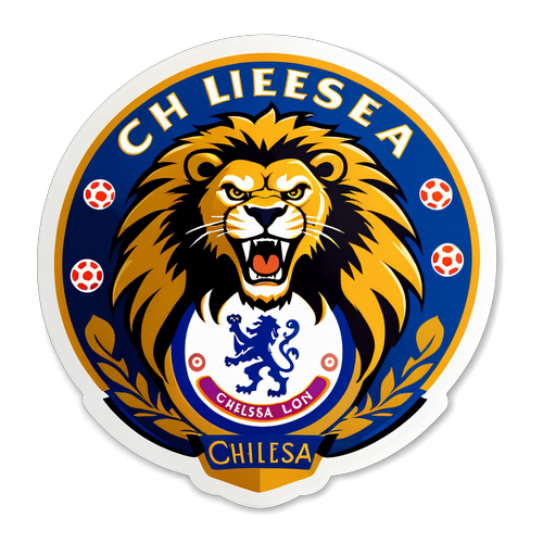 Reka Bentuk Dinamik Logo Chelsea dengan Singa yang Mengaum