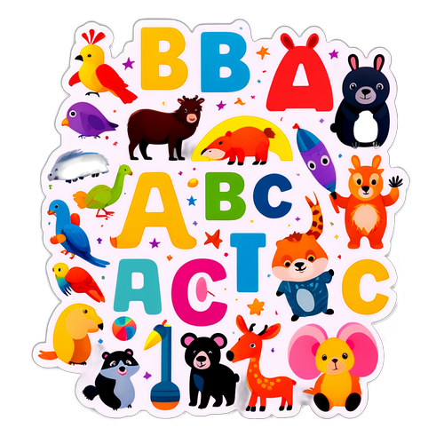 Játékos ABC betűk állatokkal és tárgyakkal