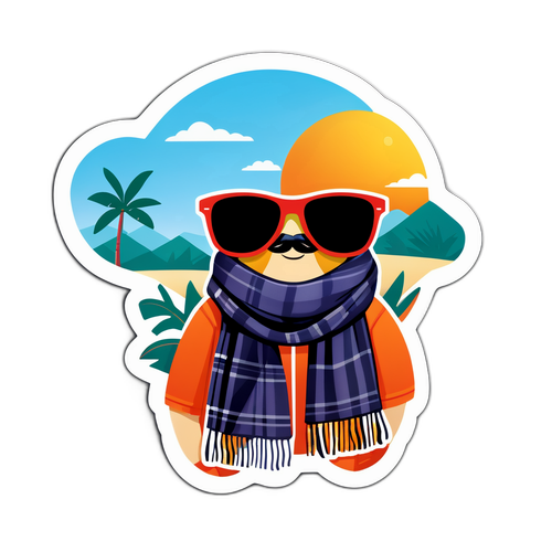 Một cặp kính râm và khăn choàng ngoài trời dưới nắng