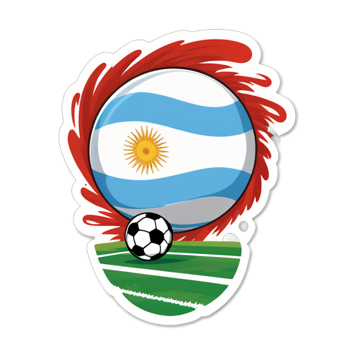 Keajaiban Seni: Sticker Bendera Argentina Menghiasi Lapangan Sepak Bola Dalam Pertandingan Epik Argentina vs Peru!