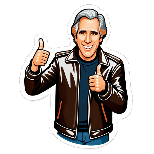 Retro Cartoon Henry Winkler Sticker