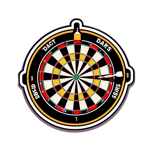 Spannende Dartswedstrijd Sticker