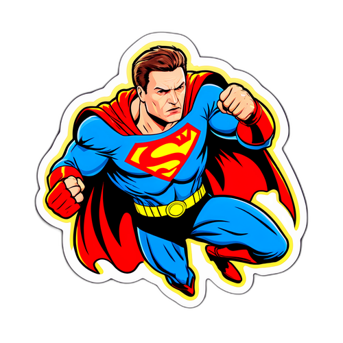 Стикер з Русланом Кульчицьким як супергероєм, що захищає справедливість на вулицях