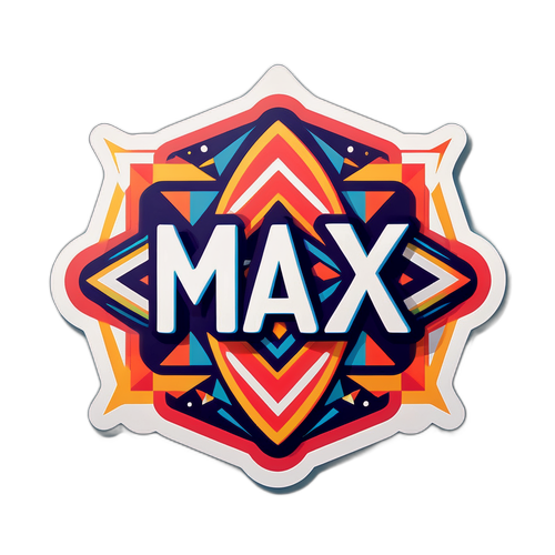 Sticker z geometrycznym wzorem i tekstem 'Max'