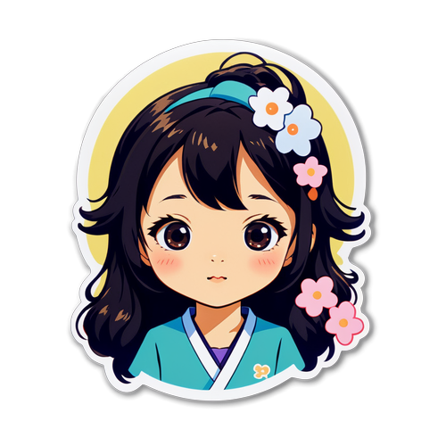 可愛的Hina Kikuchi形象貼紙