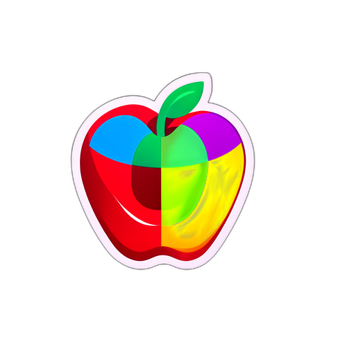 애플 아이콘과 주가 그래프 스티커