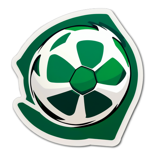 Bunter Aufkleber mit dem Logo von Werder Bremen und einem stilisierten Fußball