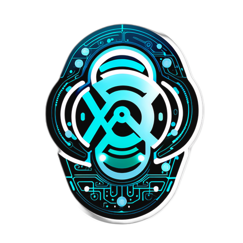 Futuristisk XRP-logo med kretsmønster