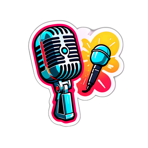 Sticker de Comunicación con Micrófono