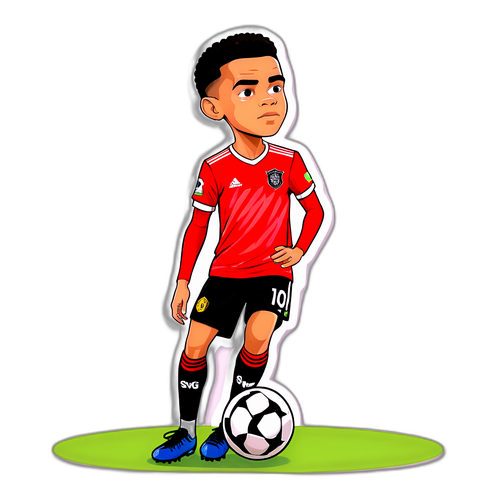 Humoristisk klistermærke af Mason Greenwood ved et frispark